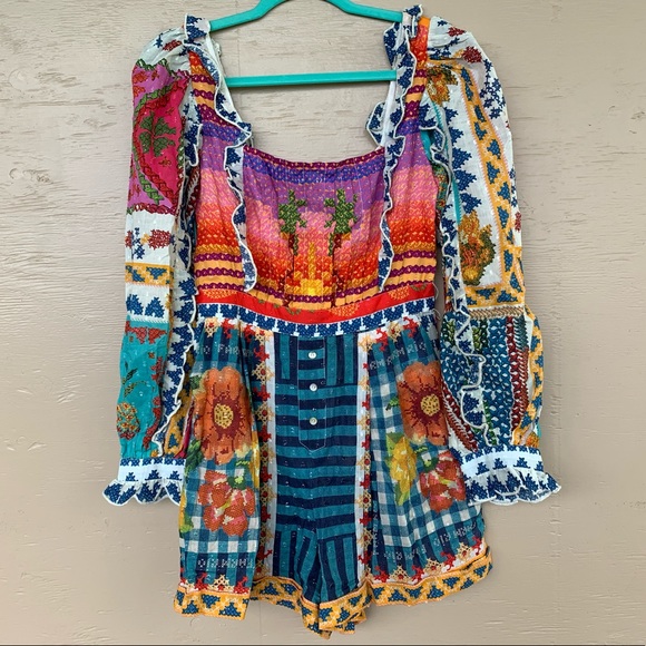 FARM RIO Summer Vibes Stitches Romper (NWT) - Picture 13 of 16